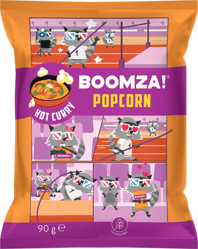 Bilde av Boomza Popcorn Hot Curry - 90 gram
