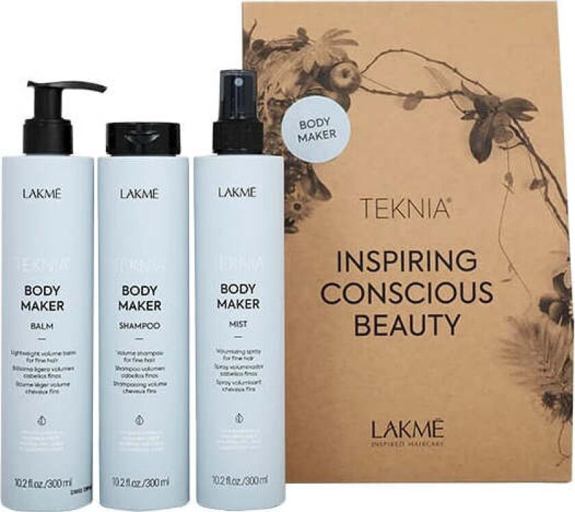 Tkn Retail Pack Body Maker: Sjampo 300 ml + balsam 300 ml + spray 300 ml