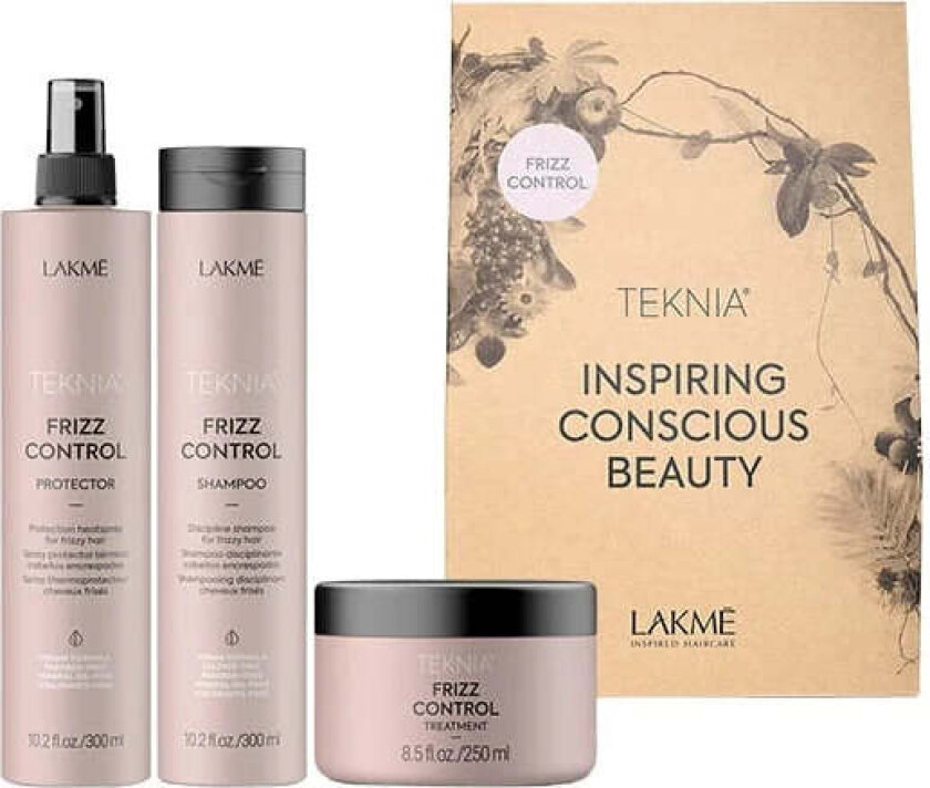 TKN Frizz Control Retail Pack: Shampoo 300 ml + Behandling 250 ml + Protector 300 ml