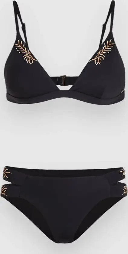 Sea Side Boulder Embroidery Bikinisett svart