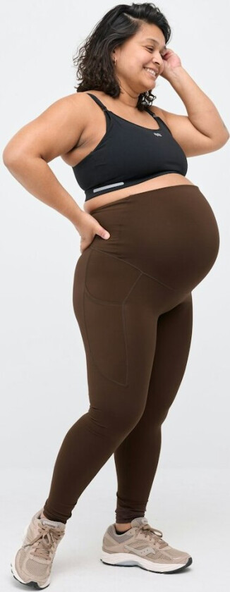 Milla Ultralight Preggo Pocket Tights - Brown – S - EYDA