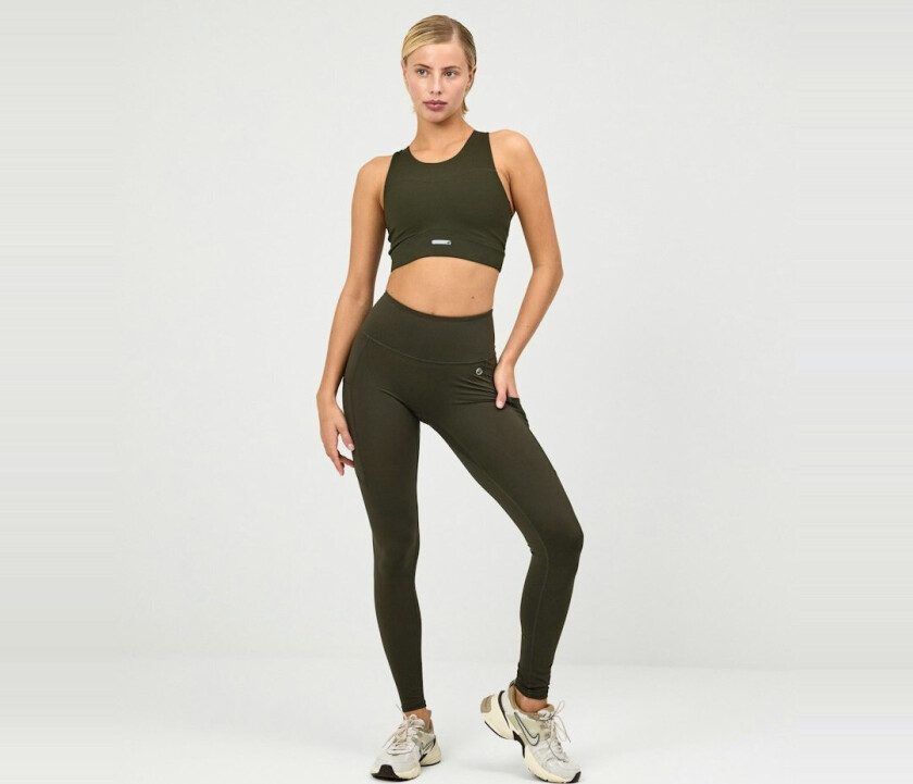 Ellie Ultralight Pocket Tights - Dark Olive – L - EYDA