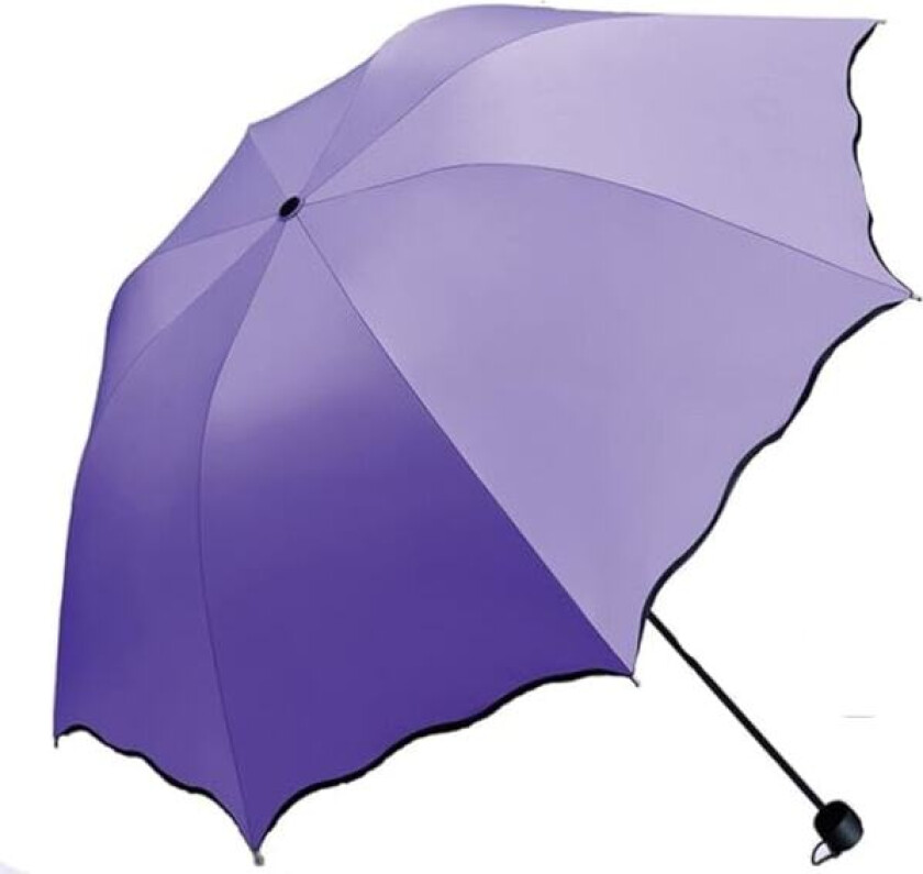 Solparasoll for damer UV-parasoll paraply for kvinner sammenleggbar parasoll vanntett UV-parasoll for solbeskyttelse blomst magisk lett 8 ribber paraply