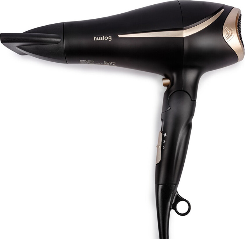 Huslog BE-570234 Hårtørrer med Ionisering (Foldbar) - 2000W, 2 Hastigheder - Sort