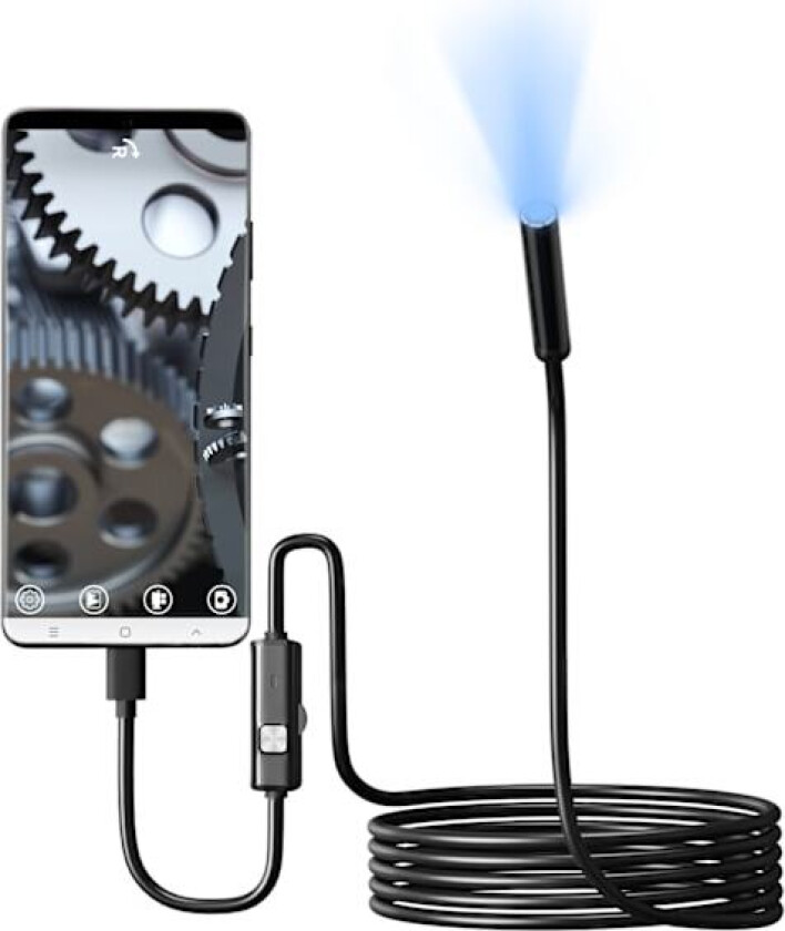 Inspeksjonskamera, 5,5 mm linse, høy oppløsning, LED, IP67