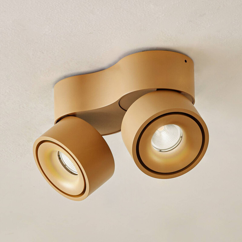 LED-downlight Rotari, brun, 2 lyskilder, 8,9 W