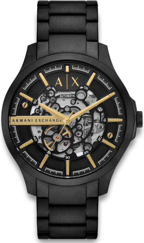 Hampton AX2463 - Automatisk - Sort - Herreklokker - Rustfritt stål - ledd m/pin - Mineral