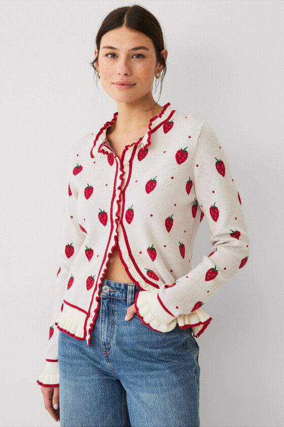 Cardigan med kirsebær - Natur