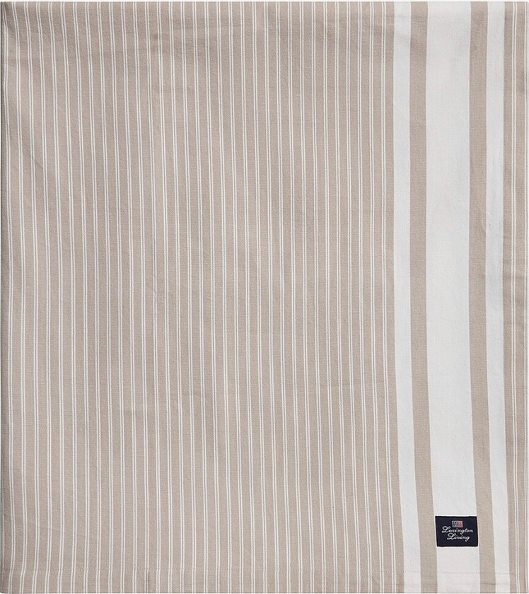 Icons Striped Oxford-bordsduk i bomull - Beige
