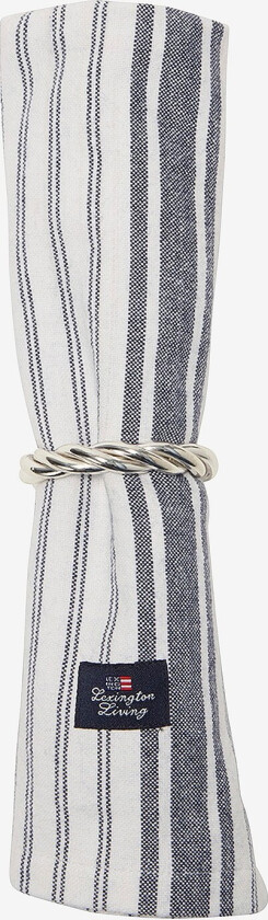Icons Striped Oxford-serviett i bomull - Beige