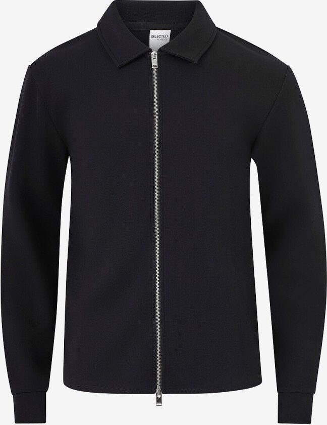 Collegegenser slhEmanuel Soft Full Zip Sweat - Svart