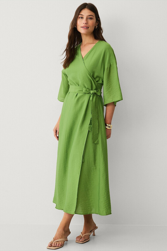 Omslagskjole slfVilmi 3/4 Ankle Wrap Dress - Grønn