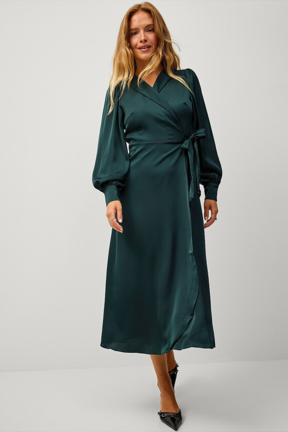 Omslagskjole viEnna Ravenna L/S Ankle Wrap Dress - Blå