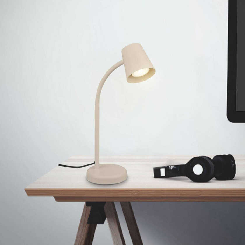 Bordlampe Skriva, beige, metall, GU10, 38 cm, svingbar