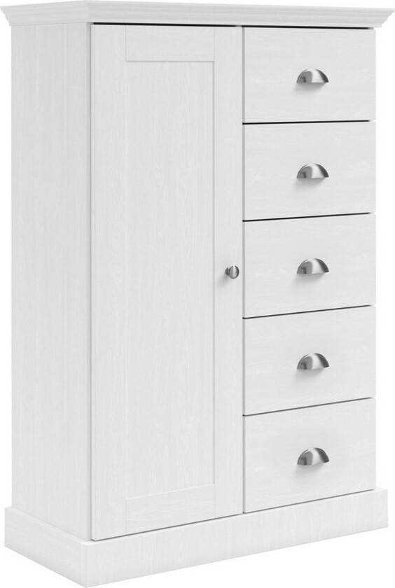 Kommode Motala 75x35x110 cm, Hvit - 75x35x110 cm, Hvit