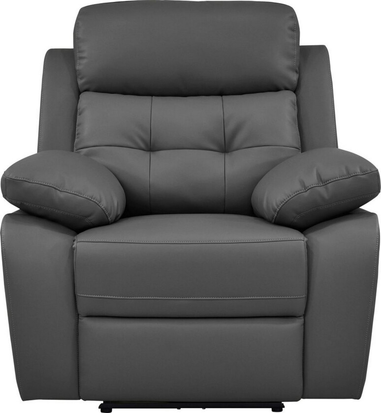 Recliner Lannilis Grå, PU/tre/metall, Manuell hvilestol - Grå, PU/tre/metall, Manuell hvilestol