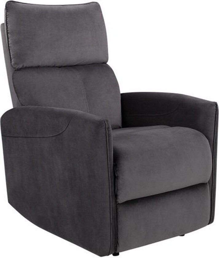 Recliner Pineto Antrasitt, Fløyel/Metall/Tre - Antrasitt, Fløyel/Metall/Tre