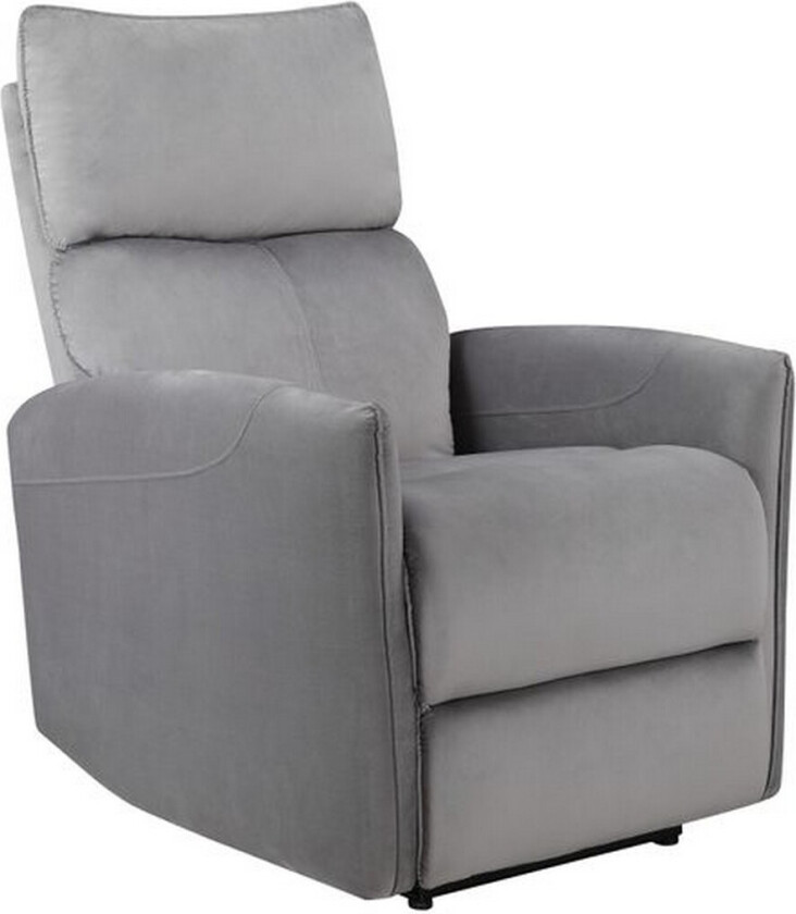 Recliner Pineto Grå, Fløyel/Metall/Tre - Grå, Fløyel/Metall/Tre