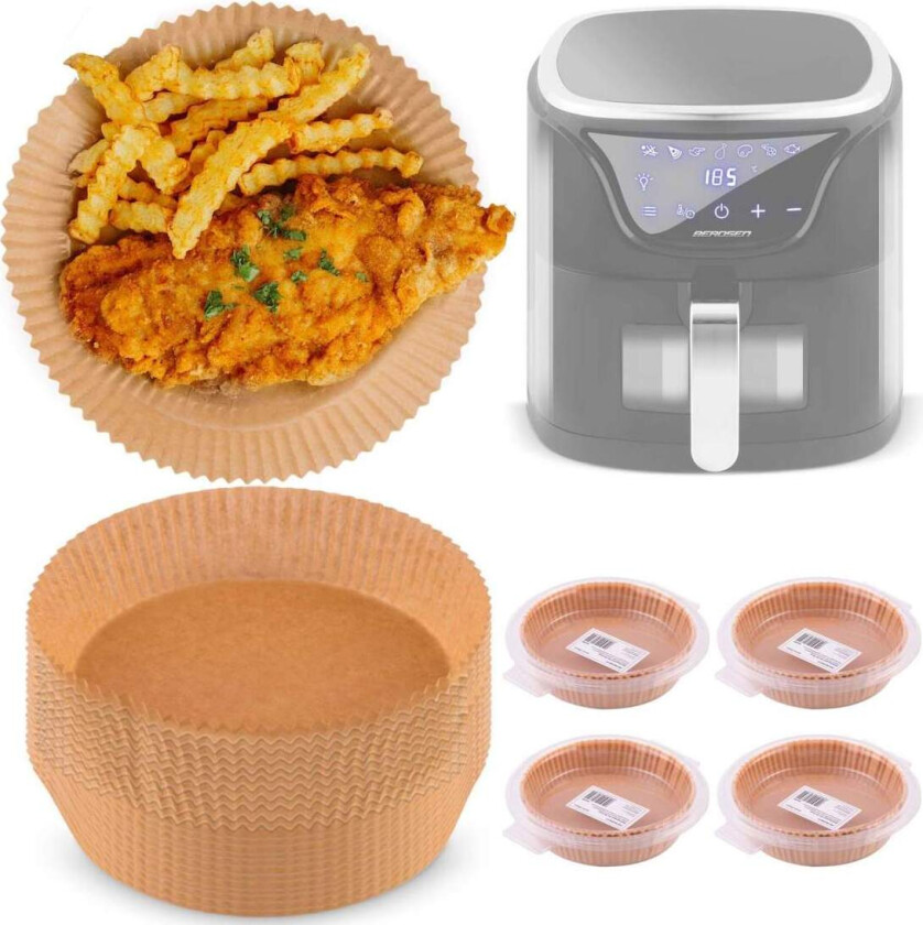 Bakepapir til Airfryer 20 cm Berdsen - 80 stk