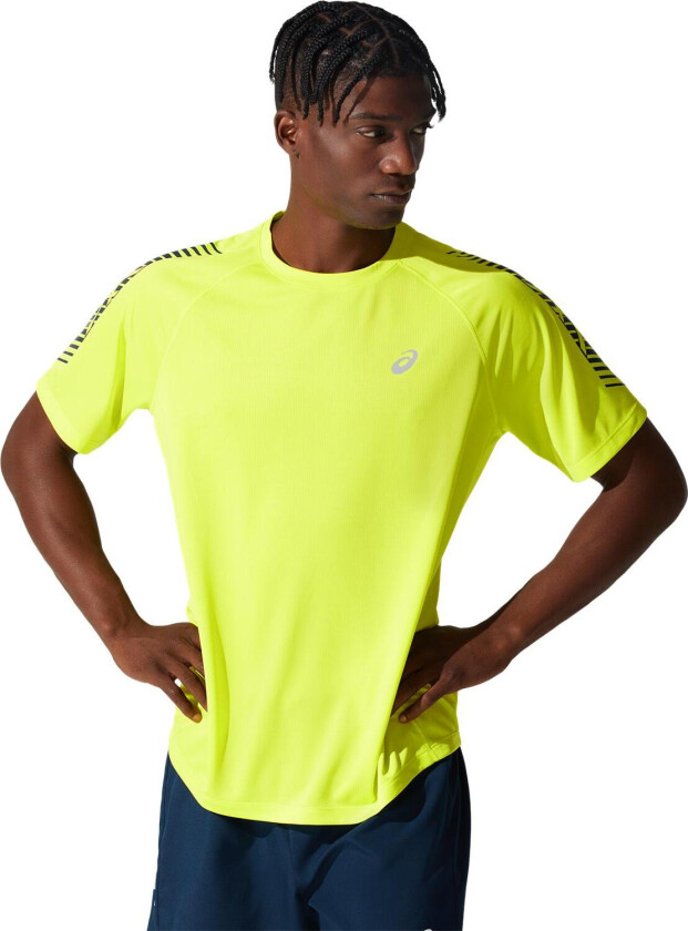 Asics Men's Icon Short Sleeve Top XS, Sour Yuzu/French Blue