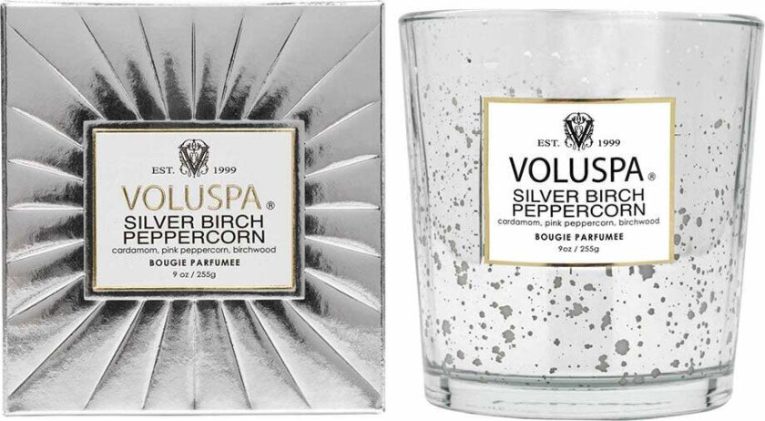 Boxed Candle Silver Birch Peppercorn, 255 g  Duftlys