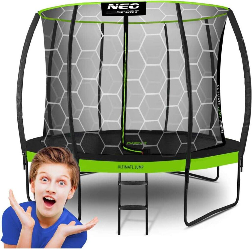 Profilert trampoline for hagen 10ft/312cm med innvendig beskyttelsesnett Neo-Sport
