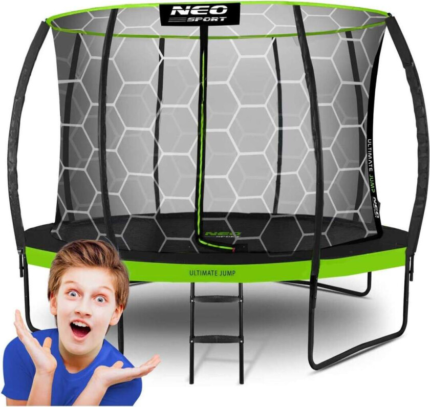Bilde av Trampoline for hagen, 374 cm med innvendig beskyttelsesnett fra Neo-Sport
