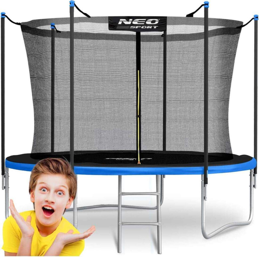 Trampoline for hagen 8ft/252cm med innvendig sikkerhetsnett og stige Neo-Sport