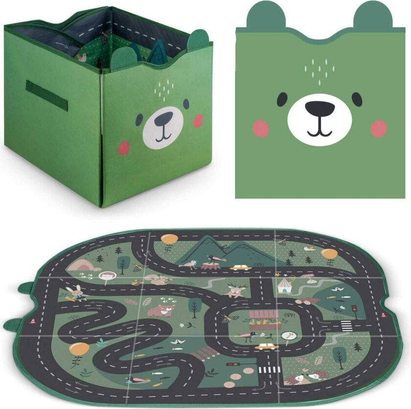 Oppbevaringsboks og lekematte NK-408 Nukido - grønn