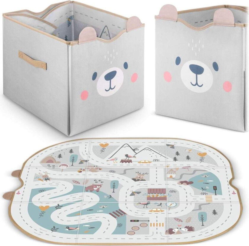 Oppbevaringsboks og lekematte NK-408 Nukido - grå