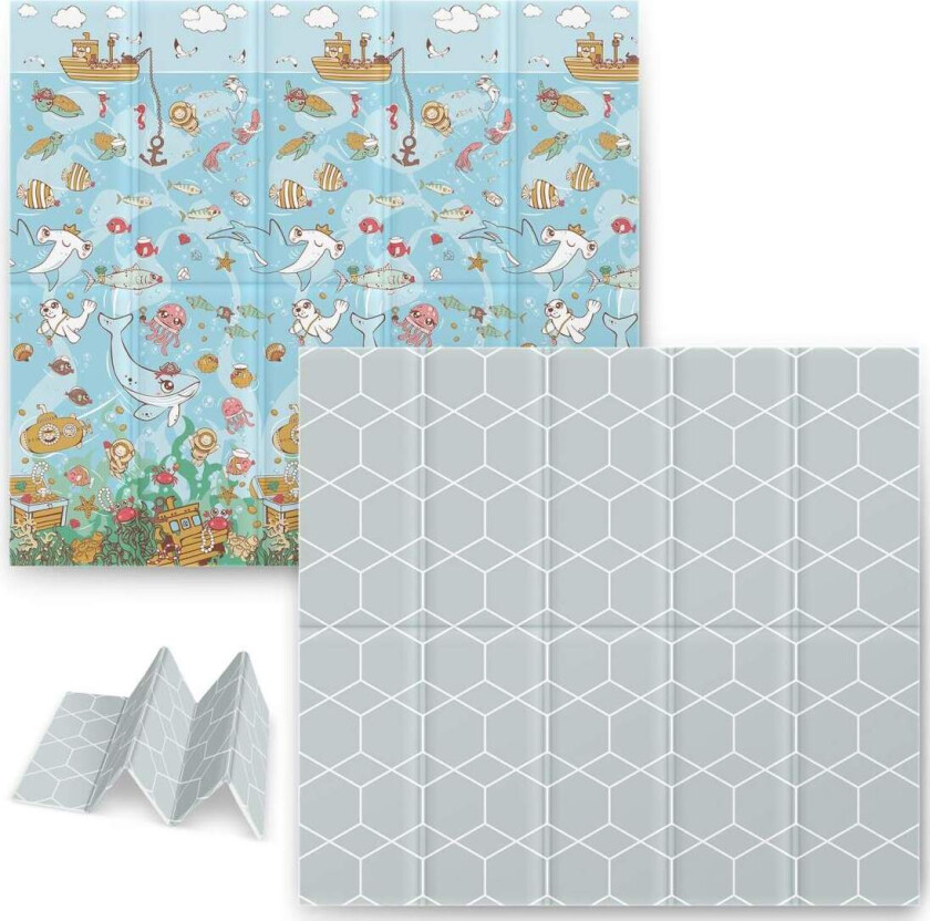 Sammenleggbar lekematte 200 x 180 x 1 cm Nukido NK-340 Ocean