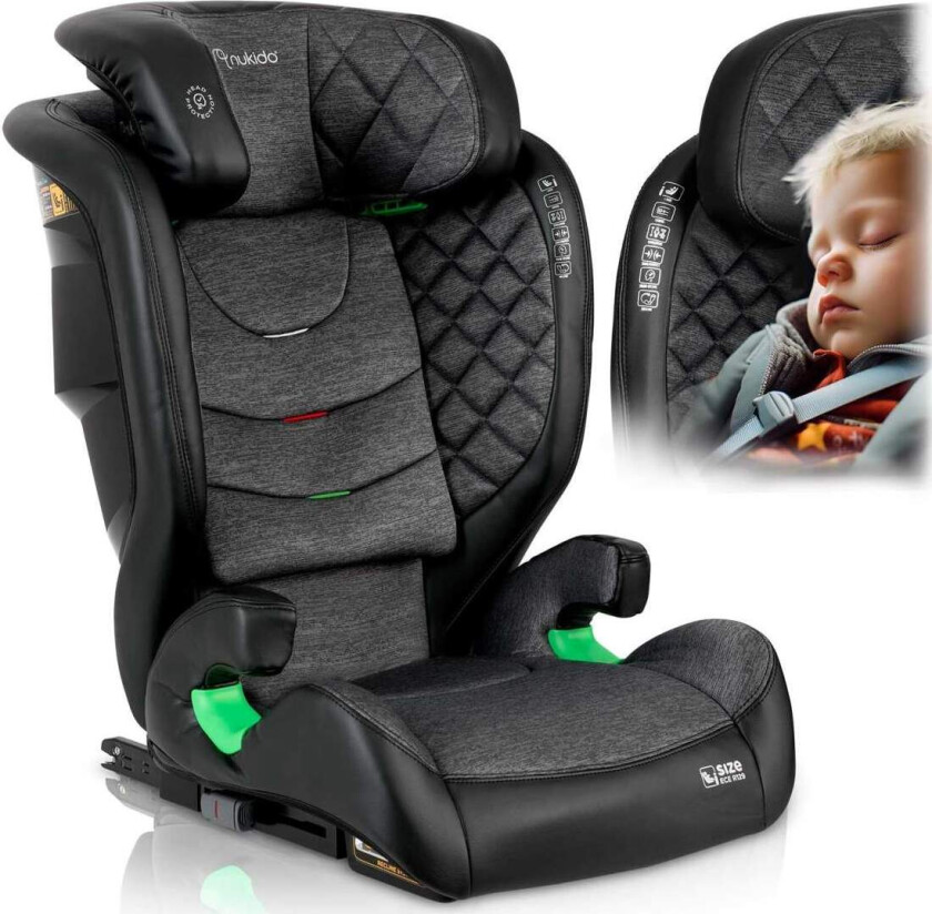 Bilstol Nukido Louis svart-grå 15-36 kg ISOFIX