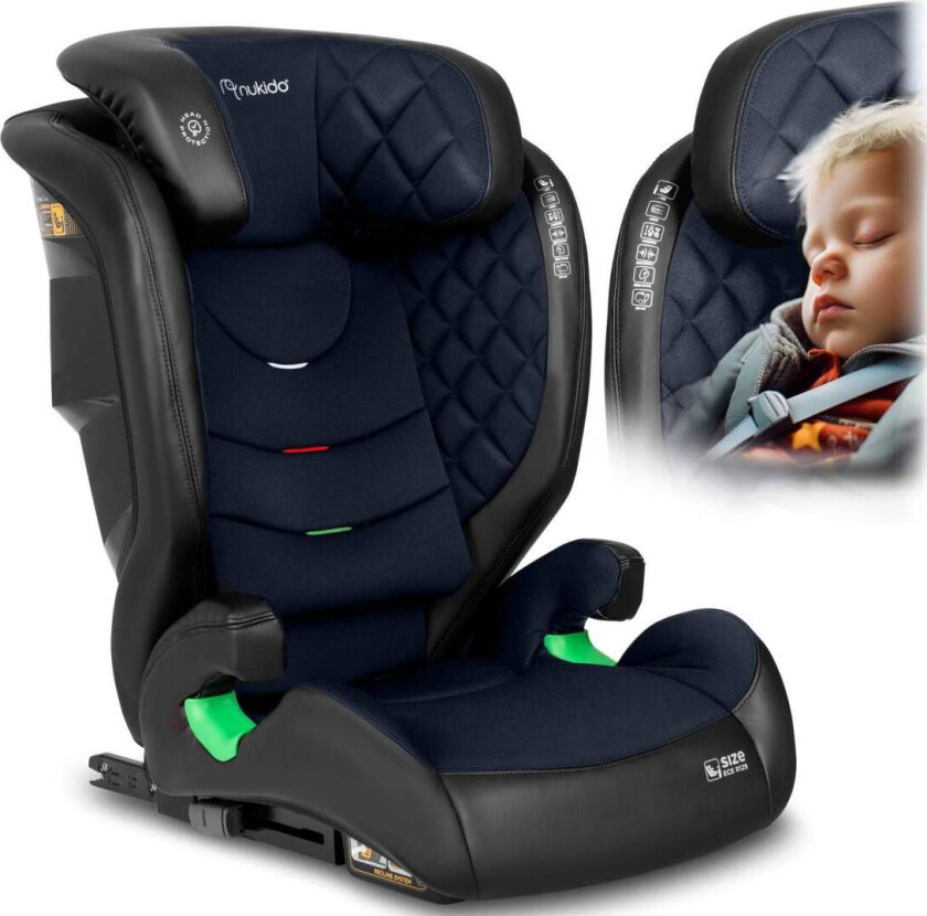 Bilstol Nukido Louis svart og marineblå 15-36 kg ISOFIX