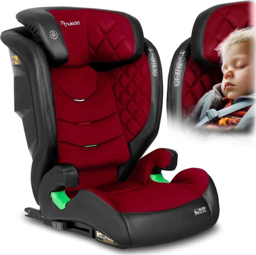 Bilstol Nukido Louis sort/rød 15-36 kg ISOFIX