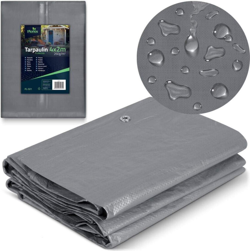 Presenning av høy kvalitet 400 x 200 cm 260 g/m² Plonos PL-501