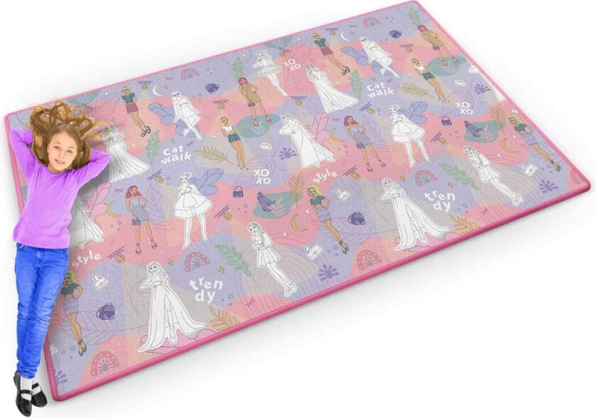 Fargerik skummel lekematte, rullbar - 200 x 120 x 0,3 cm, Ricokids RK-343