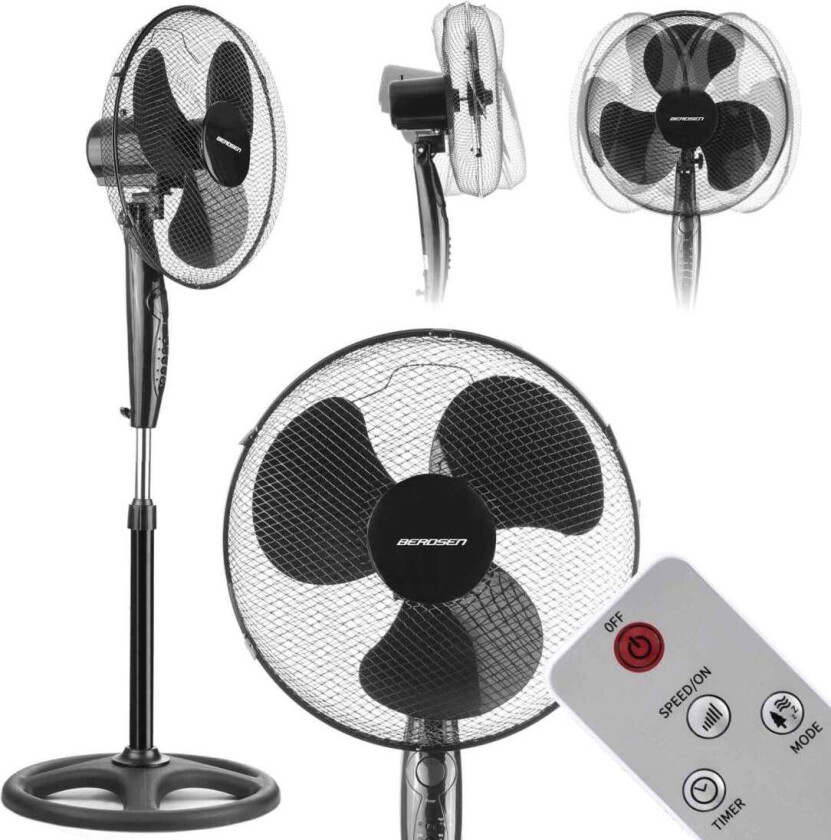 Berdsen 355110 sort gulvvifte