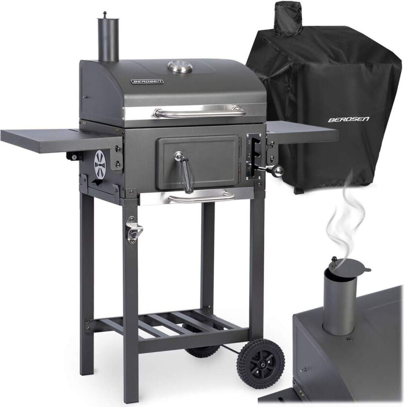 Berdsen BD-892 sort kullgrill med lokk