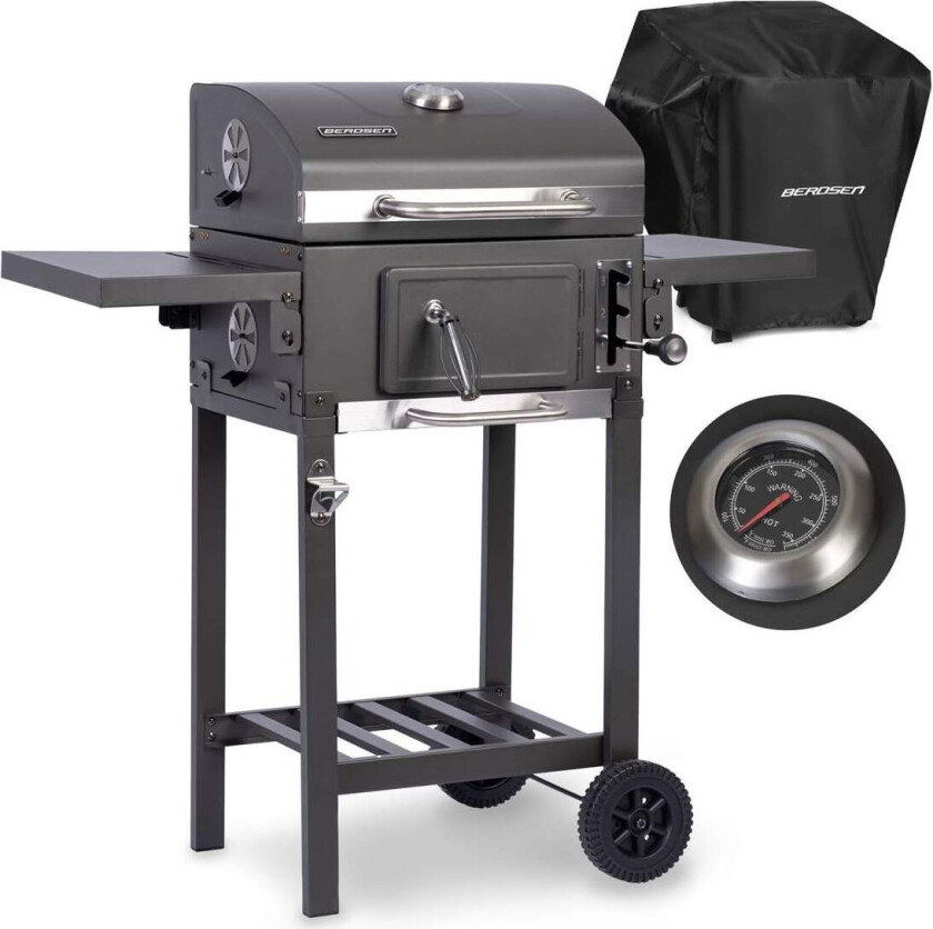 Berdsen BD-892 sort kullgrill med lokk