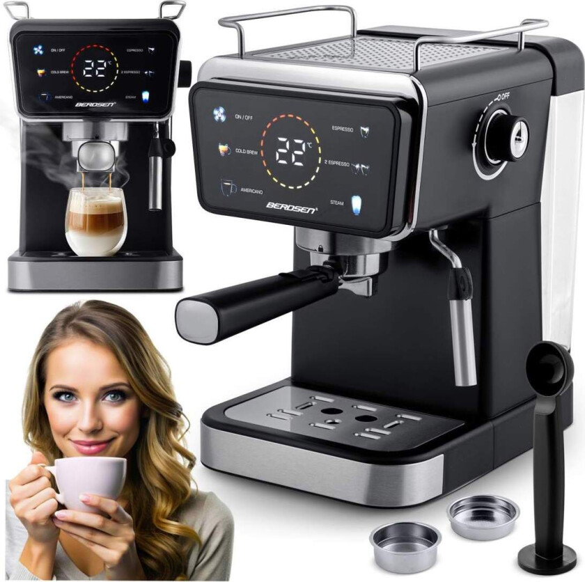 Berdsen BD-771 20 bar kaffemaskin, sort