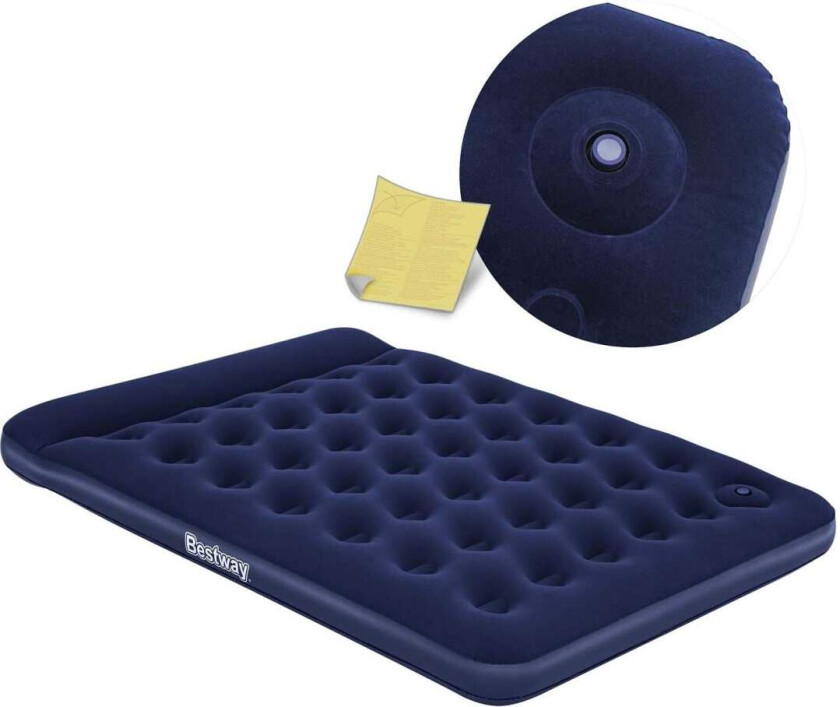 Oppblåsbar madrass 203x152x28 cm med innebygget fotpumpe Bestway 67226