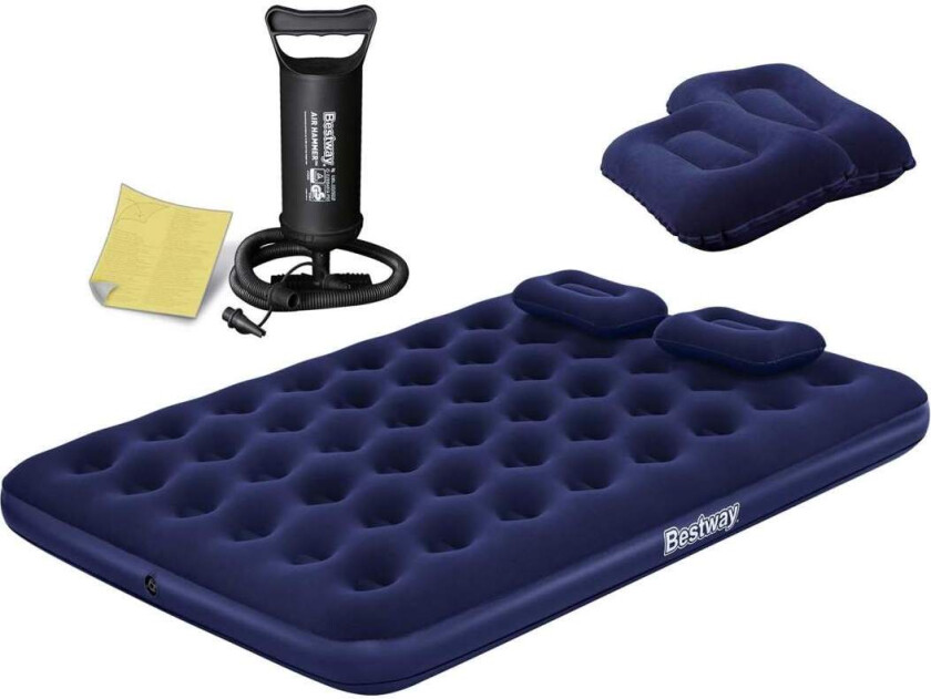 Oppblåsbar madrass 203x152x22 cm med stempelpumpe Bestway 67374