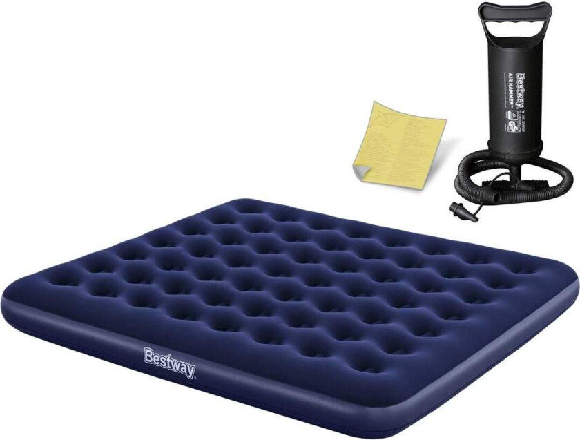 Oppblåsbar madrass 203x183x22 cm med stempelpumpe Bestway 67004