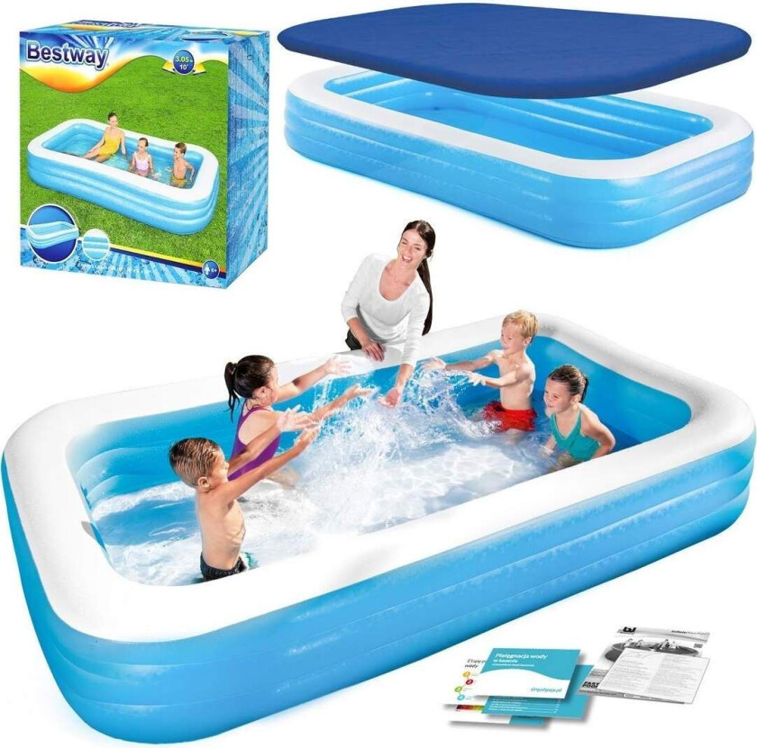 Familie oppblåsbart basseng 305 x 183 x 56 cm 2in1 Bestway 54009