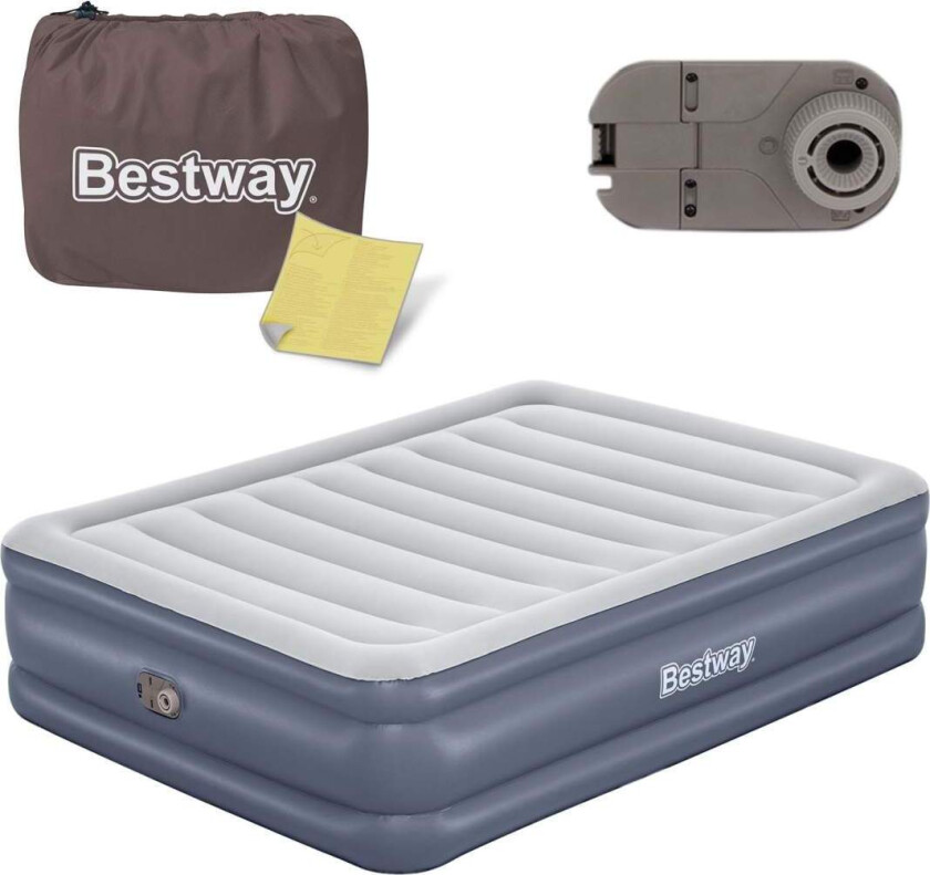 Oppblåsbar madrass 203x152x51 cm med innebygd elektrisk pumpe Bestway 6713I