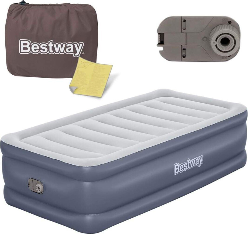 Oppblåsbar madrass 191x97x51 cm med innebygd elektrisk pumpe Bestway 6713G
