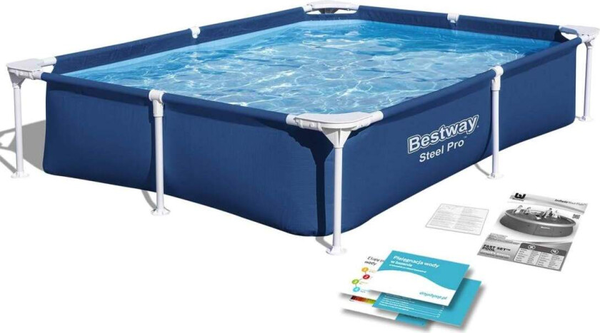 Rektangulær ramme basseng 221x150x43 cm Bestway 56401N