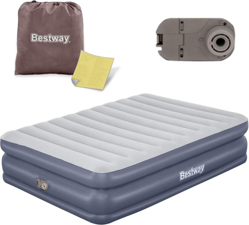Oppblåsbar madrass 203x152x51 cm med innebygd elektrisk pumpe Bestway 67925