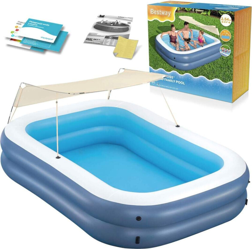 Familie oppblåsbart basseng med tak 254 x 174 x 140 cm Bestway 54449