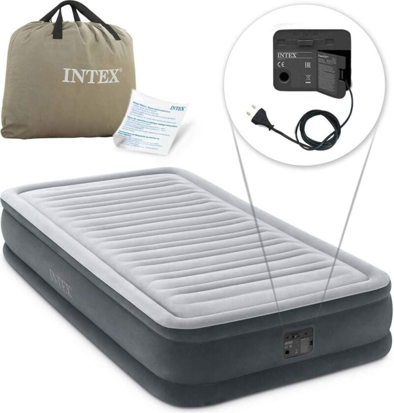Oppblåsbar madrass 191x99x33 cm med innebygd elektrisk pumpe INTEX 67766